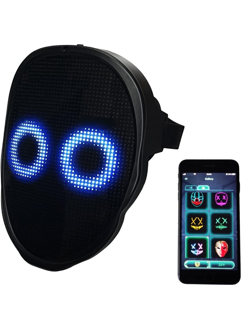 جورونب قناع LED مع تطبيق متوافق مع البلوتوث، قناع لامع قابل للتخصيص، للجنسين - للبالغين - Image 1