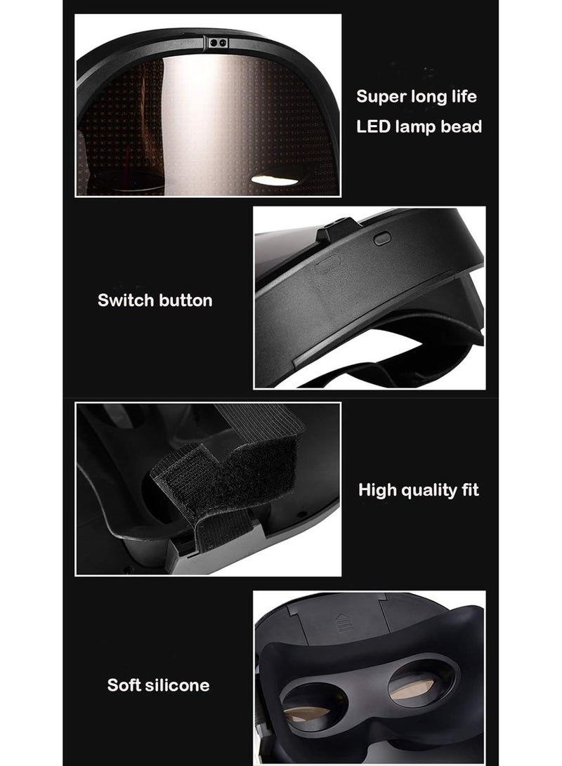 جورونب قناع LED مع تطبيق متوافق مع البلوتوث، قناع لامع قابل للتخصيص، للجنسين - للبالغين - Image 3