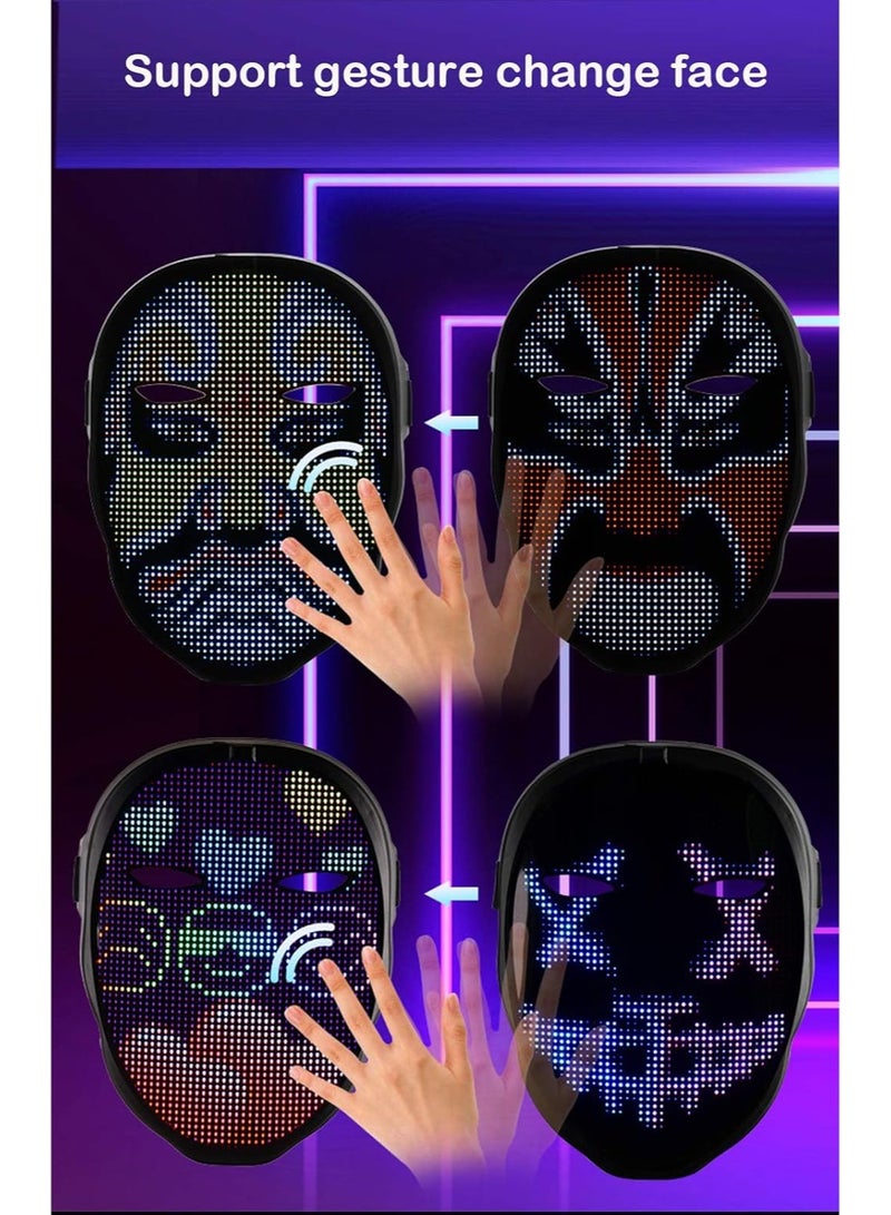 جورونب قناع LED مع تطبيق متوافق مع البلوتوث، قناع لامع قابل للتخصيص، للجنسين - للبالغين - Image 2