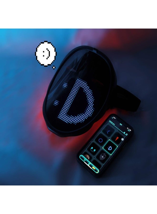 جورونب قناع LED مع تطبيق متوافق مع البلوتوث، قناع لامع قابل للتخصيص، للجنسين - للبالغين - Image 5