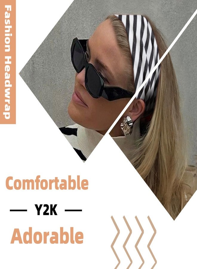 Tobeffect 8 Pcs Turban Headbands for Women, Boho Stretchy Hairbands Fashion Women's Headband Non-slip Big Large African Sport Workout Head Bands for Lady - Image 5