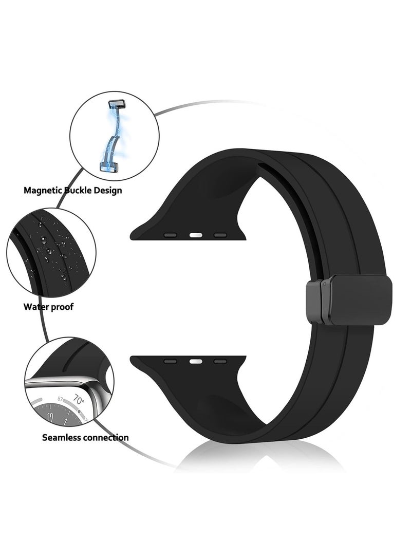 DUSALA for Apple Watch Band 45mm 49mm Quick Release - Skin-Friendly Soft Silicone Sport Watch Band for Men Women, Magnetic Folding Clasp Silicone Strap - Image 2