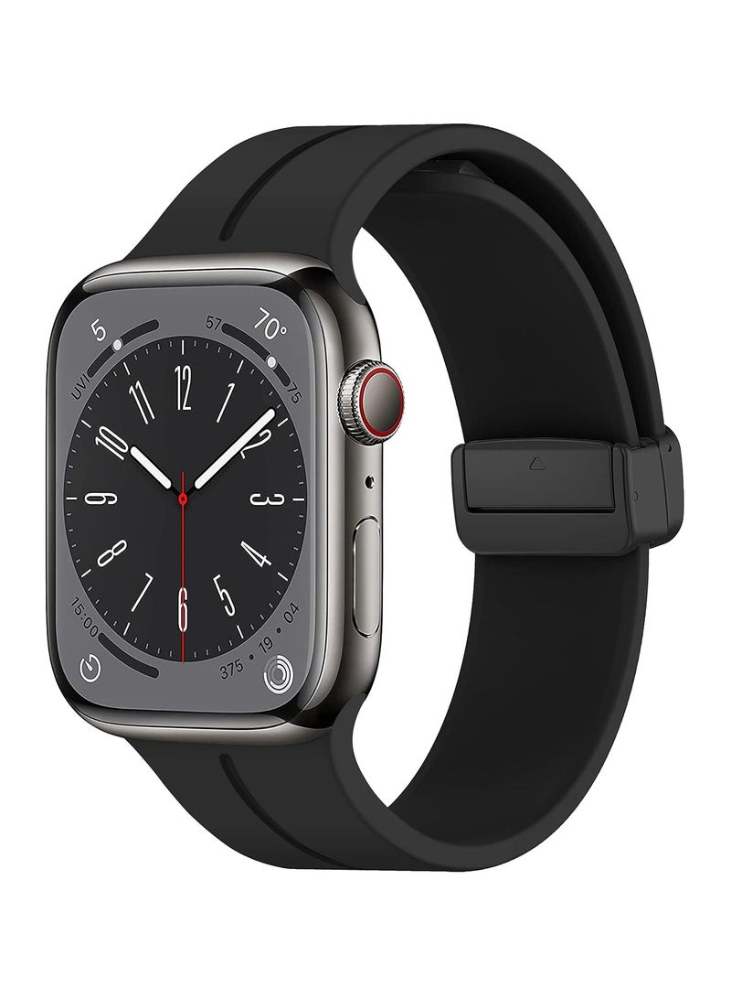 DUSALA for Apple Watch Band 45mm 49mm Quick Release - Skin-Friendly Soft Silicone Sport Watch Band for Men Women, Magnetic Folding Clasp Silicone Strap - Image 1