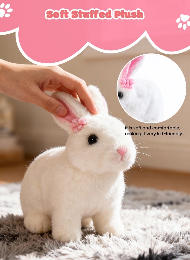 Jorunb Easter Realistic Bunny Toys - 8pc Rabbit Toys with 6" Plush Bunny, Sounds, Hopping and Walking Action, Wiggling Ears, Twitching Nose & Rabbit Cage - Ideal Gift for Girls, Toddlers, Easter - Image 4