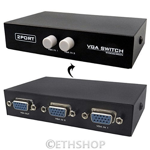 Cables Kart 2 Port Manual VGA Splitter -for Two PC to Share one Monitor and Speaker System - Image 2