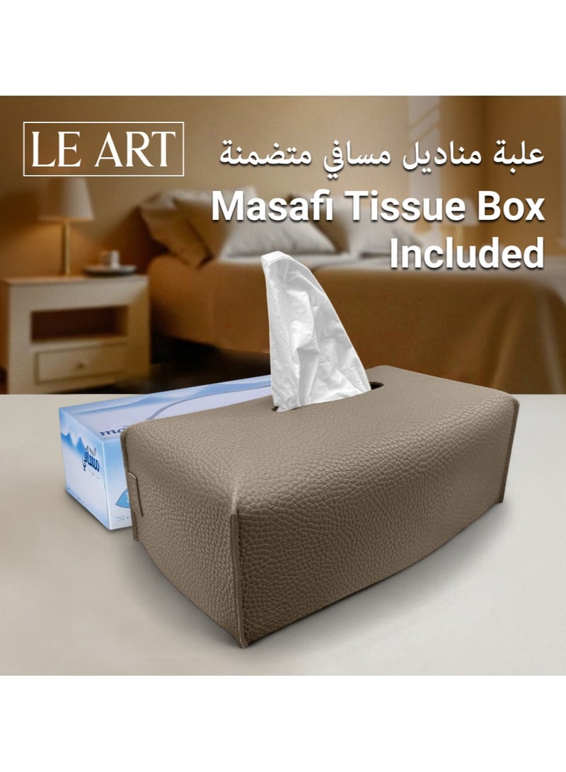 LeArt Leather Tissue Box Cover – Elegant Tissue Box Holder for Office Car Hotel Home Decor | Living Room Bedroom Bathroom | Facial Tissue Holder, Car Tissue Box Holder (Mocha) - Image 3