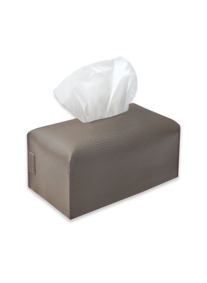 LeArt Leather Tissue Box Cover – Home Decorations for Living Room, Bedroom and Office | Car Tissue Holder | Tissue Holder | Tissue Box Holder for Car | Tissue Box Cover for Car (Mocha)  - Image 1