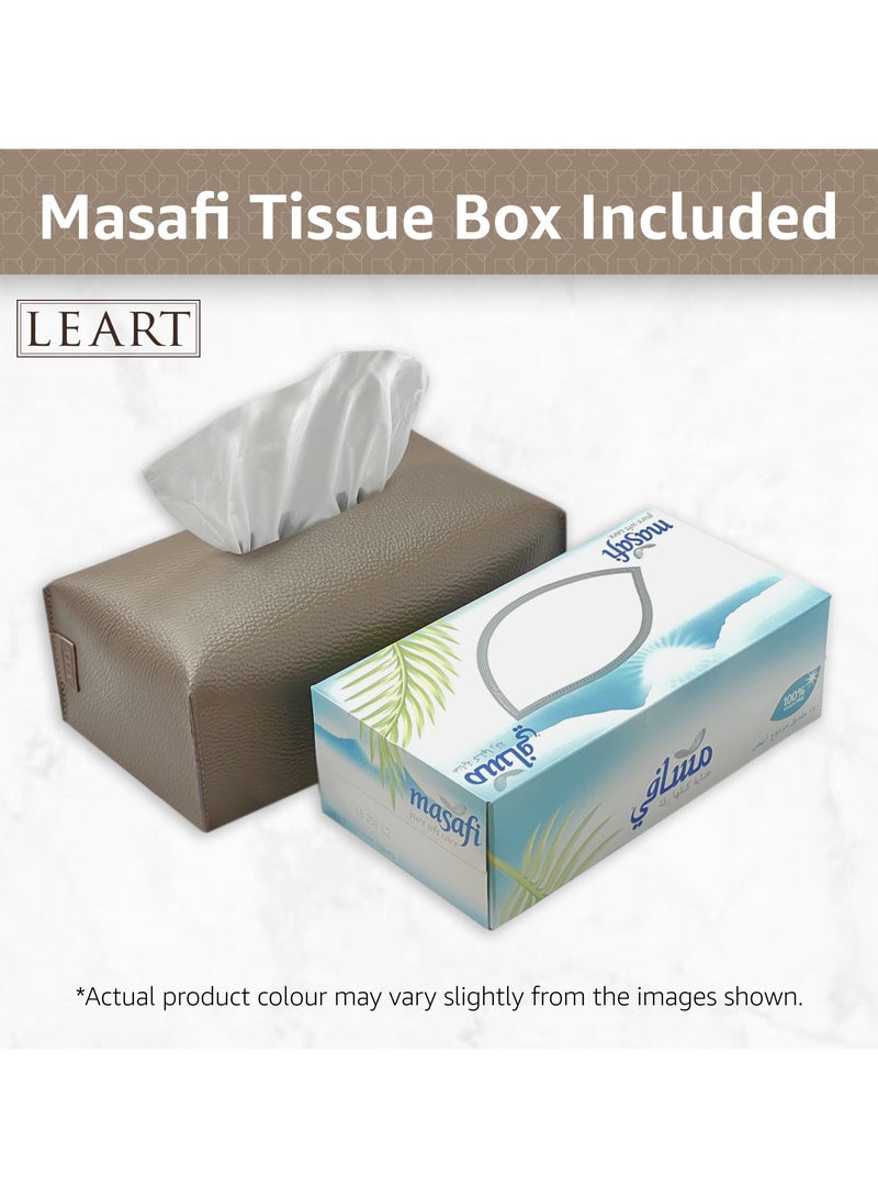 LeArt Leather Tissue Box Cover – Home Decorations for Living Room, Bedroom and Office | Car Tissue Holder | Tissue Holder | Tissue Box Holder for Car | Tissue Box Cover for Car (Mocha)  - Image 4