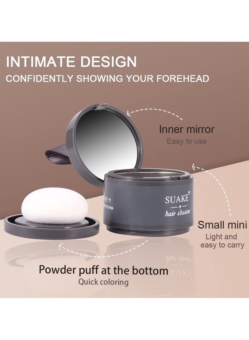 SUAKE Hair Shadow Powder with Puff Touch Instantly Natural Magical Quick Cover Hairline Powder Hair Root Dye Hair Root Concealer for Thinning Hair to Beautify Forehead Curves 4g - Image 3