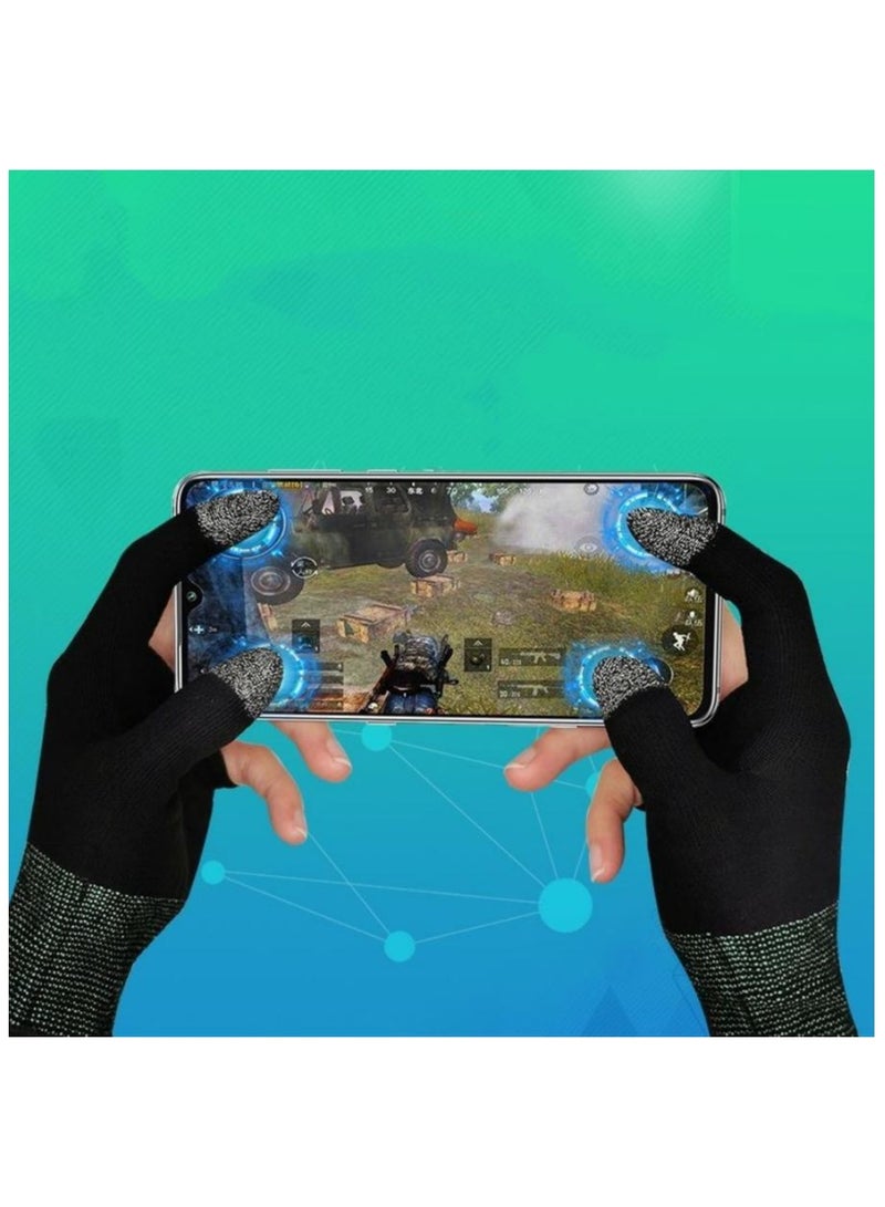 Beauenty Gaming Gloves The Latest Silver Fiber G1 Material Breathable Sweatproof Finger Gloves Touch Screen Game Controller Thumb Finger Case for PUBG Mobile Phone Games AccessoriesA Pair - Image 1