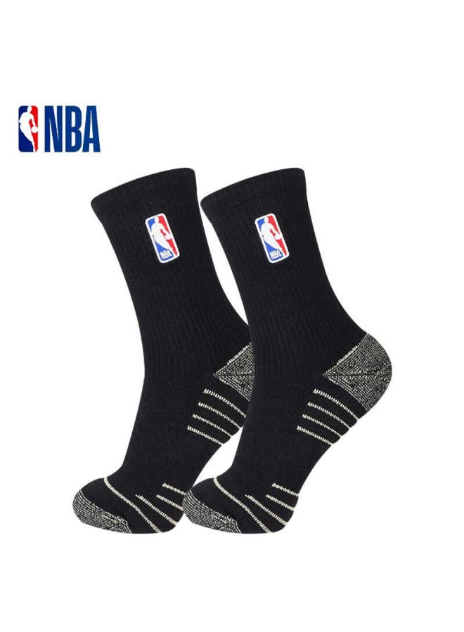 Nba Men's High Tube Casual Sports Socks With Copper Ion Antibacterial Yarn Thickened Towel Bottom Cotton Socks 3 Pairs - Image 2