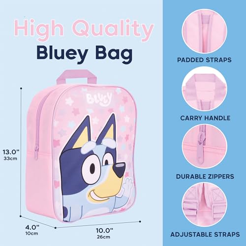 Bluey Backpack for Girls - Kids School Bag Travel Backpack Pink Childrens & Toddler Rucksack Ideal for Nursery and Daily Use - Image 3