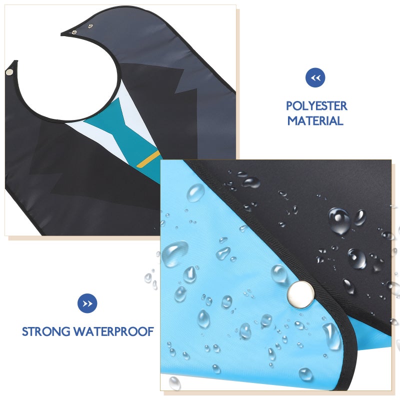 🍳 مريلة للبالغين مقاومة للماء لحماية الملابس من اللعاب قابلة للغسل باللون الأسود - Image 4