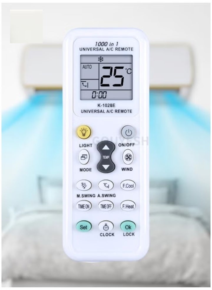 New Universal 1000 in 1 K-1028E Wireless Air Conditioner Remote Control – Digital LCD, Universal Replacement for AC Units, Easy Setup & Full Functionality