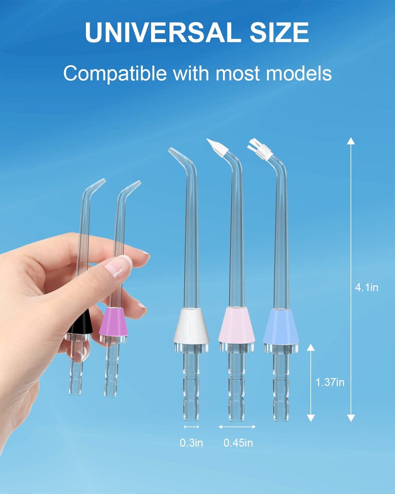 MySmile مجموعة فوهات استبدال MySmile 10 قطعة لجهاز الري الفموي متوافقة مع جهاز تنظيف الأسنان من Waterpik و Mocel، تشمل فوهات كلاسيكية وفوهات جيب اللثة وفوهات إزالة البلاك - Image 5