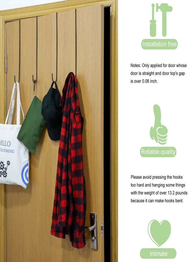 Hotop 15 Inch Wreath Hangers for Front Door Wreath Doors Hangers Steel Material Clothes Towel Hooks Holder Over The Door Hanger Hooks 2 Pcs for Christmas Halloween Front Decorations(Black) - Image 5