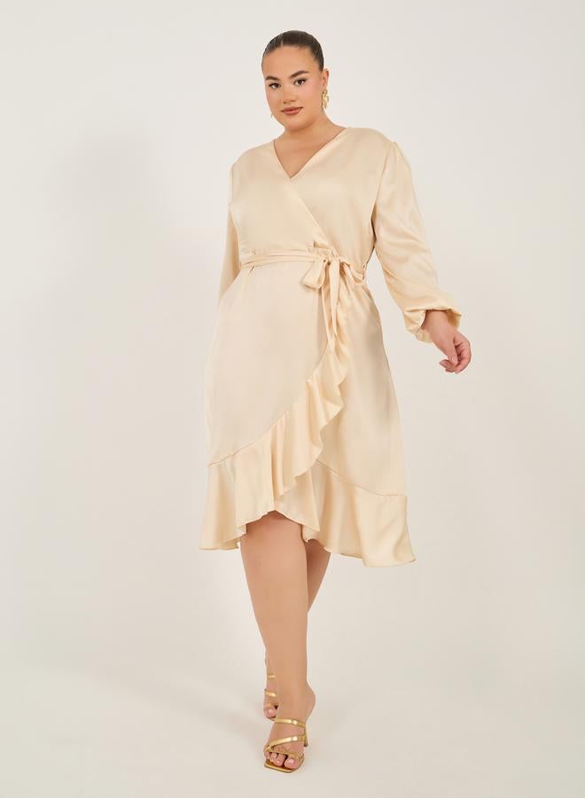 Styli Ruffled Champagne Dress - Image 2