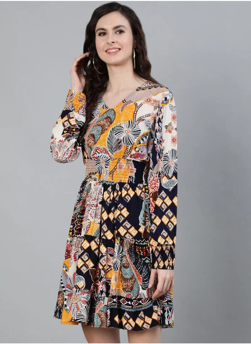 ISHIN Multi Floral Dress