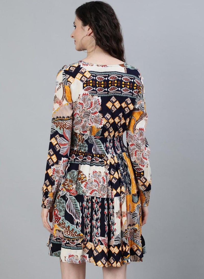 ISHIN Printed Tiered Dress  - Image 5