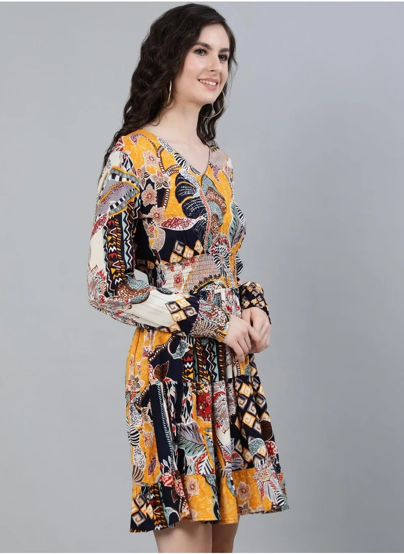 ISHIN Multi Floral Dress