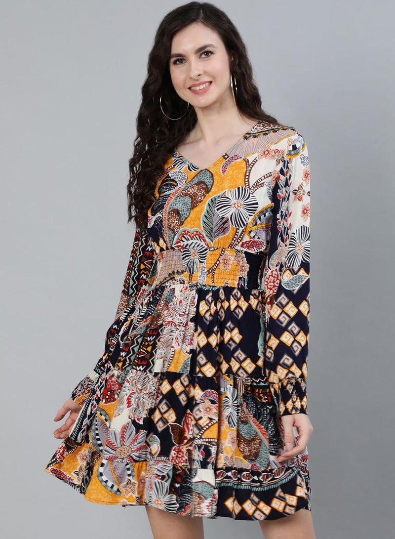 ISHIN Printed Tiered Dress  - Image 1