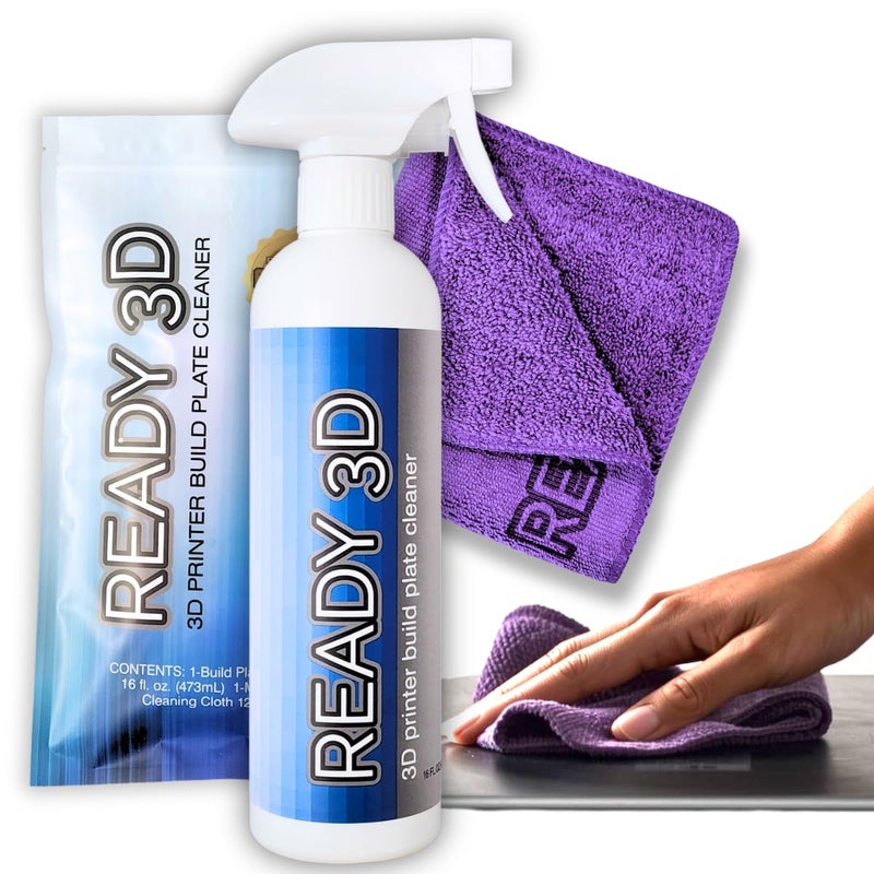 Printer High Quality Build Plate Cleaner, Non-Toxic, No Odor, Easy Clean, Rinse-Free Formula, Includes 12x12 Microfiber Cleaning Towel (Build Plate Cleaner and Microfiber Cleaning Cloth) - Image 1