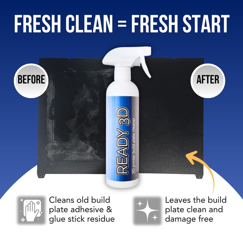 Printer High Quality Build Plate Cleaner, Non-Toxic, No Odor, Easy Clean, Rinse-Free Formula, Includes 12x12 Microfiber Cleaning Towel (Build Plate Cleaner and Microfiber Cleaning Cloth) - Image 3