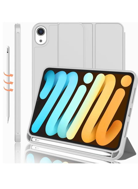 NEW Smart Case with Pencil Holder for iPad Mini 6 – Trifold Stand Smart Case with Soft TPU Back, Auto Wake/Sleep, Dust Proof & Anti-Fingerprint, Heavy Duty Protection