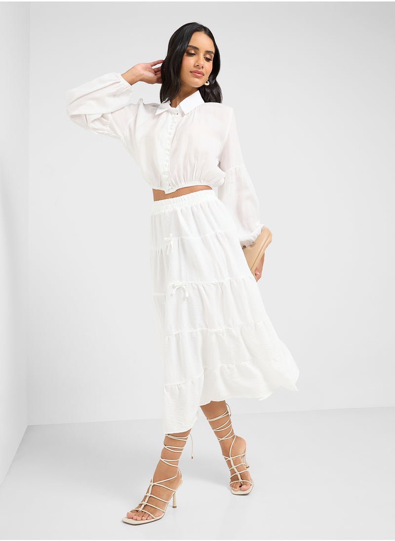 Ginger - Oversize Gather Detail Cropped Shirt - Image 1