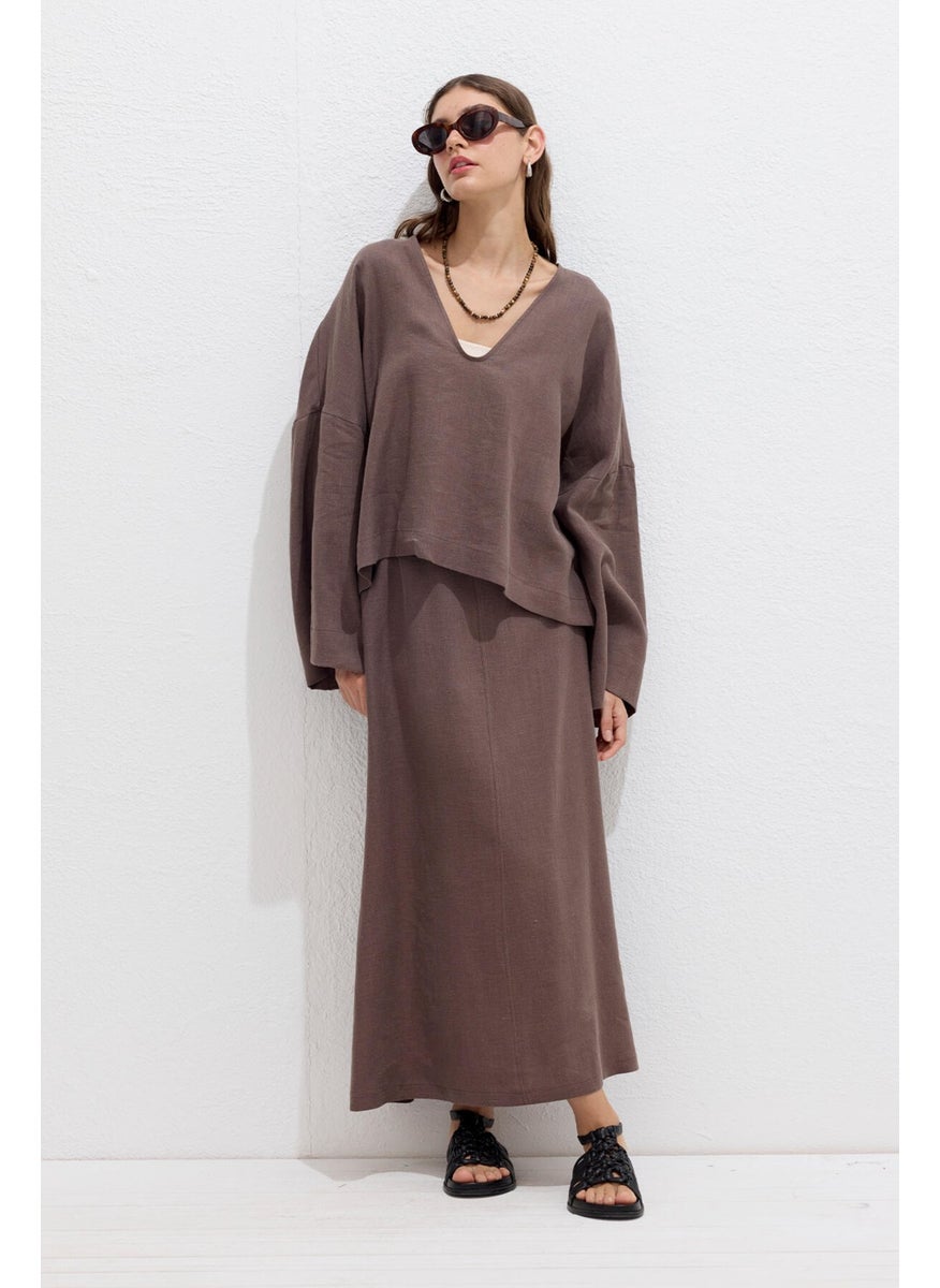 Laced Linen Skirt Dusty Brown - pzsku/Z3CD02242EFF06BCCD175Z/45/_/1741264831/8bf72b3d-08ef-40ef-9044-7b121d613ab1