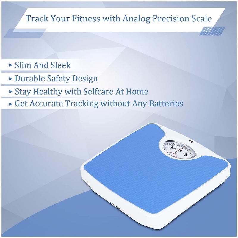 GVC Iron-Analog Weighing Scale - Personal Health Checkup Fitness Weight Machine, 130 Kilograms, Blue - Image 4