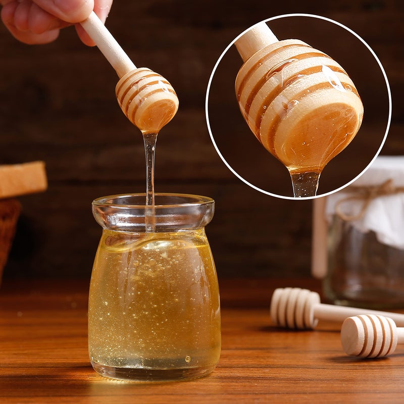 CJFocus 24 Pcs Honey Dipper Sticks 3 Inch Mini Wooden Honeycomb Stick Small Honey Spoons Stirrer Stick For Honey Jar Dispense Drizzle Honey And Wedding Party Favors Gift - Image 3