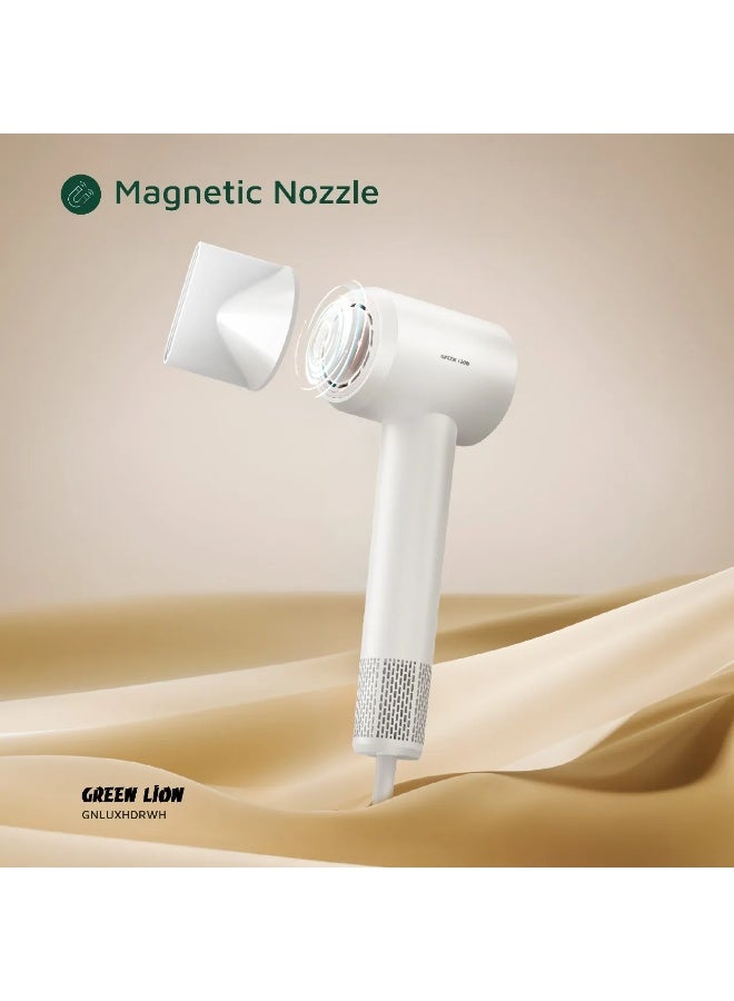 GREEN LION LUXAIR Hair Dryer with Digital Display 1600W Power / Hot, Cold Air Alternating Mode / 3 Heat Settings /Low Noise - White - Image 4