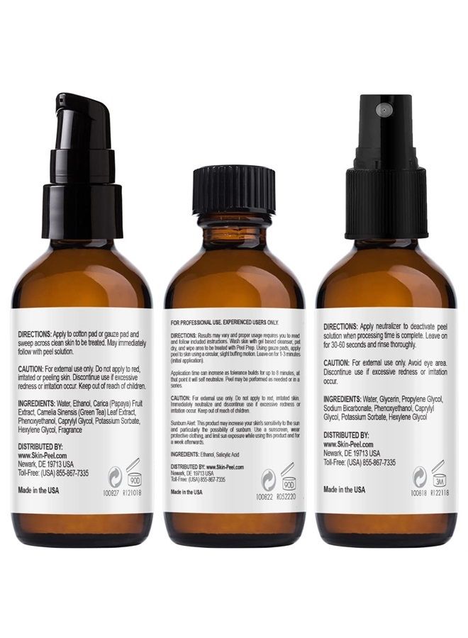Medpeel مجموعة ميد بيل لحمض الساليسيليك 30% الأساسية، تشمل التقشير، التحضير، المحايد، تقشير كيميائي احترافي بعمق لجميع ألوان البشرة، 1 أونصة/30 مل (مجموعة من 3) - Image 2