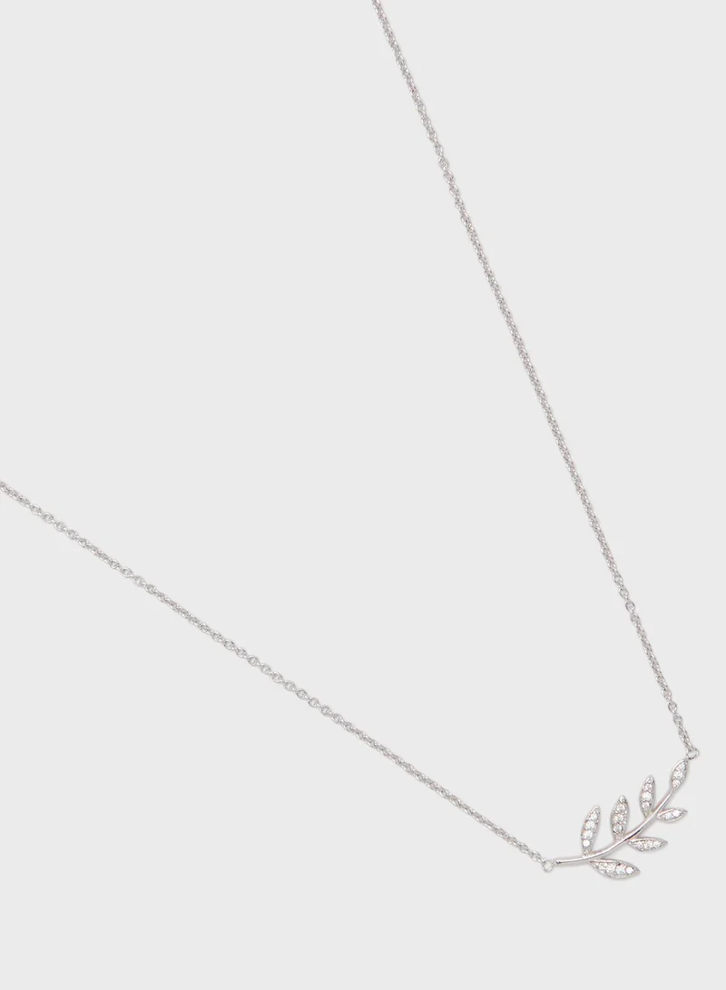 FOSSIL Olive Branch Sterling Necklace