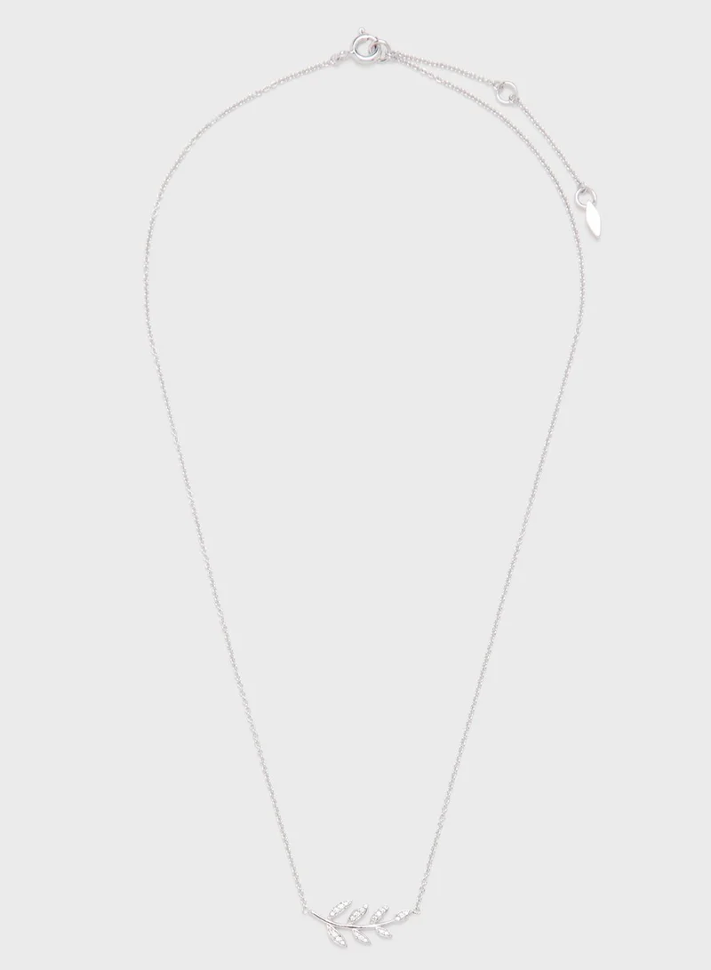FOSSIL Olive Branch Sterling Necklace