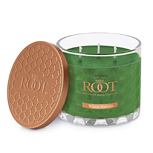 Root Candles Holiday Scented Candles Honeycomb Glass Premium 3Wick Handcrafted Beeswax Blend Candle 12Ounce Winter Balsam