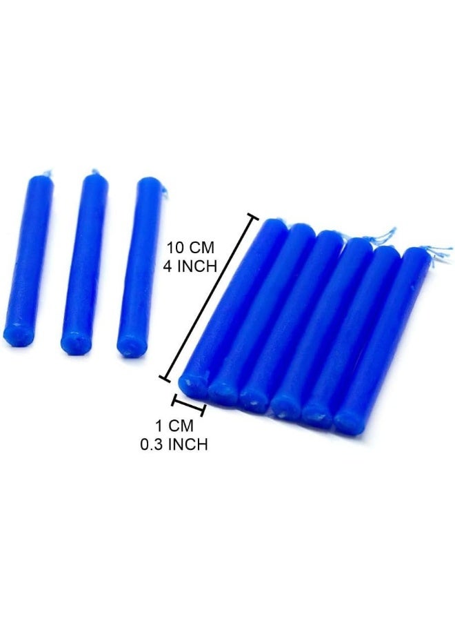 Vrinda 4" Mini Chime Ritual Spell Unscented Taper Candles - Blue, Set of 20 - Image 3