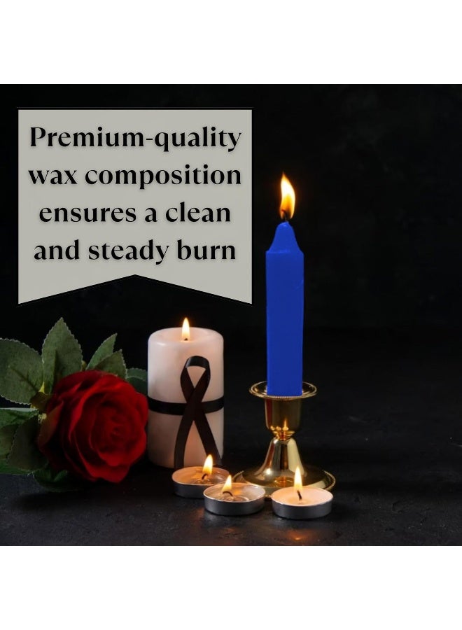 Vrinda 4" Mini Chime Ritual Spell Unscented Taper Candles - Blue, Set of 20 - Image 2