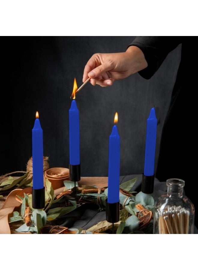 Vrinda 4" Mini Chime Ritual Spell Unscented Taper Candles - Blue, Set of 20 - Image 5