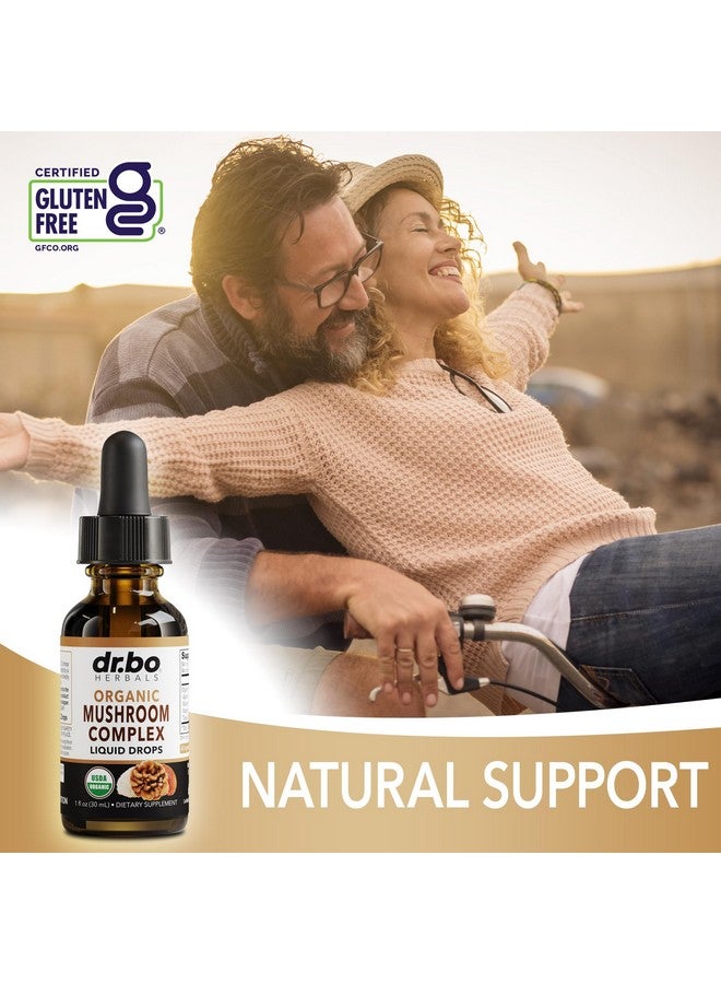 dr.bo Organic Lions Mane Mushroom Complex - Mushroom Supplement Liquid Drops Tincture for Focus, Fog, Brain Health Supplements - Vegan, Herbal Organic Lion's Mane Mushrooms, Reishi, Turkey Tail Extract 1oz - Image 5
