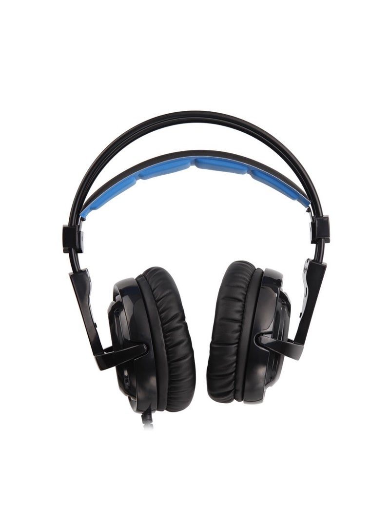 ساديس (Sa-904) سماعة ألعاب لوكست بلس مع إضاءة RGB، متوافقة - كمبيوتر/لابتوب - ويندوز 7/8/10، PS4/PS5، نينتندو سويتش، قابس USB مطلي بالذهب، أزرق - Image 2