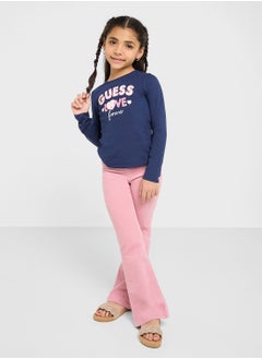 GUESS Kids Logo Detail Long Sleeve T-Shirt  - Image 4