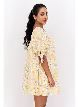 Women Floral Pattern Mini Dress, Yellow Combo - pzsku/Z3CD06A3133ACBF21F3CEZ/45/_/1739715478/b2dd078e-5c28-44a8-be72-69a50b95d607