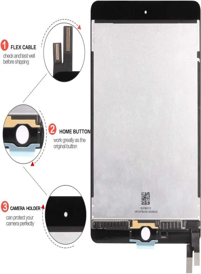 SRJTEK for iPad Mini 4 2015 LCD Screen Replacement 7.9 Inch LCD Display A1538 Touch Digitizer Compatible with A1550 Assembly with Home Button Repair Parts Kits (Black) - Image 2