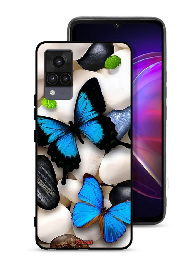 Tolwak Vivo V21 Protective Case Cover Butterflies On Stones - Image 1