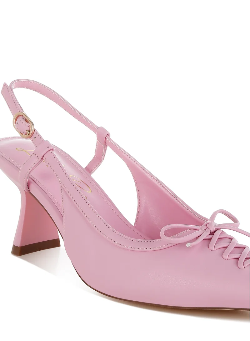 London Rag Kitten Heel Pointy Slingbacks in Pink