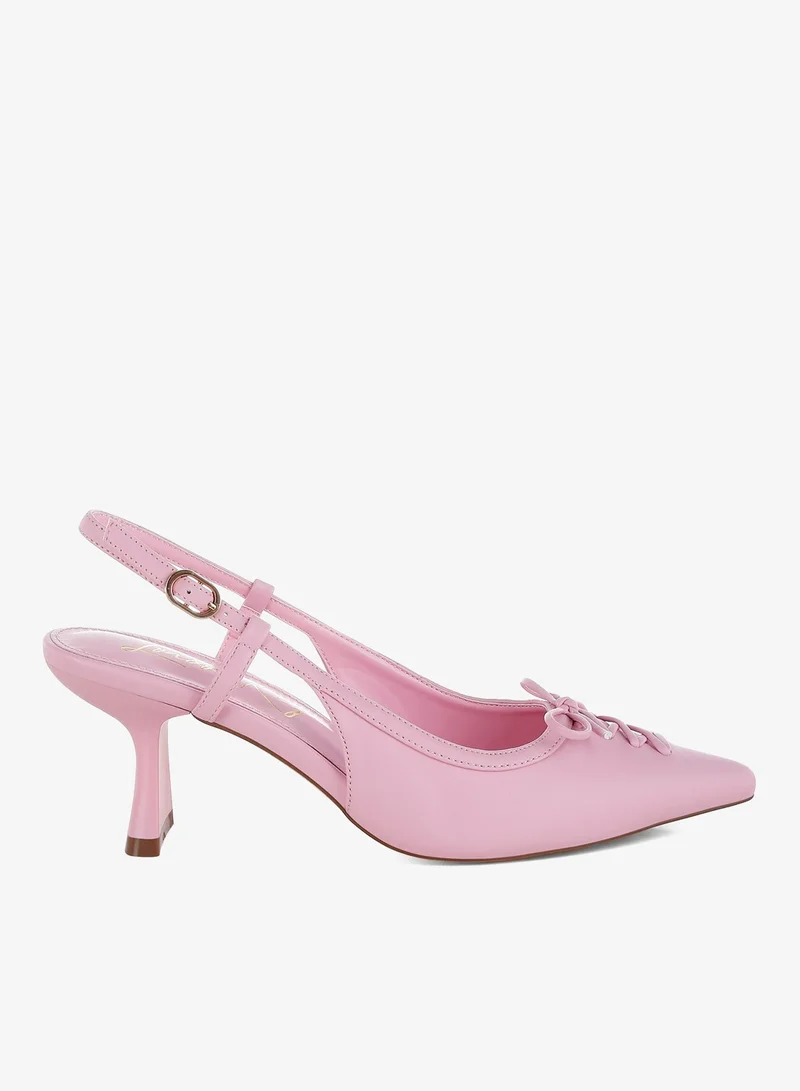 Kitten Heel Pointy Slingbacks in Pink