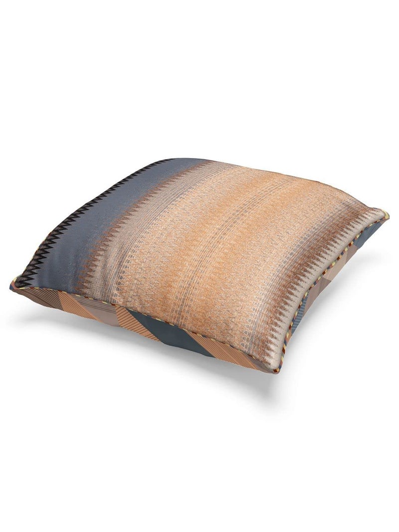 BIANCA Designer Reversible Printed Silk Linen Cushion Covers -2pc 16 X16 Set (Suzane) | with Contrast Front & Back Digital Print | Hidden Zipper Abstract-Geometric-Earthy/Beige - Image 3