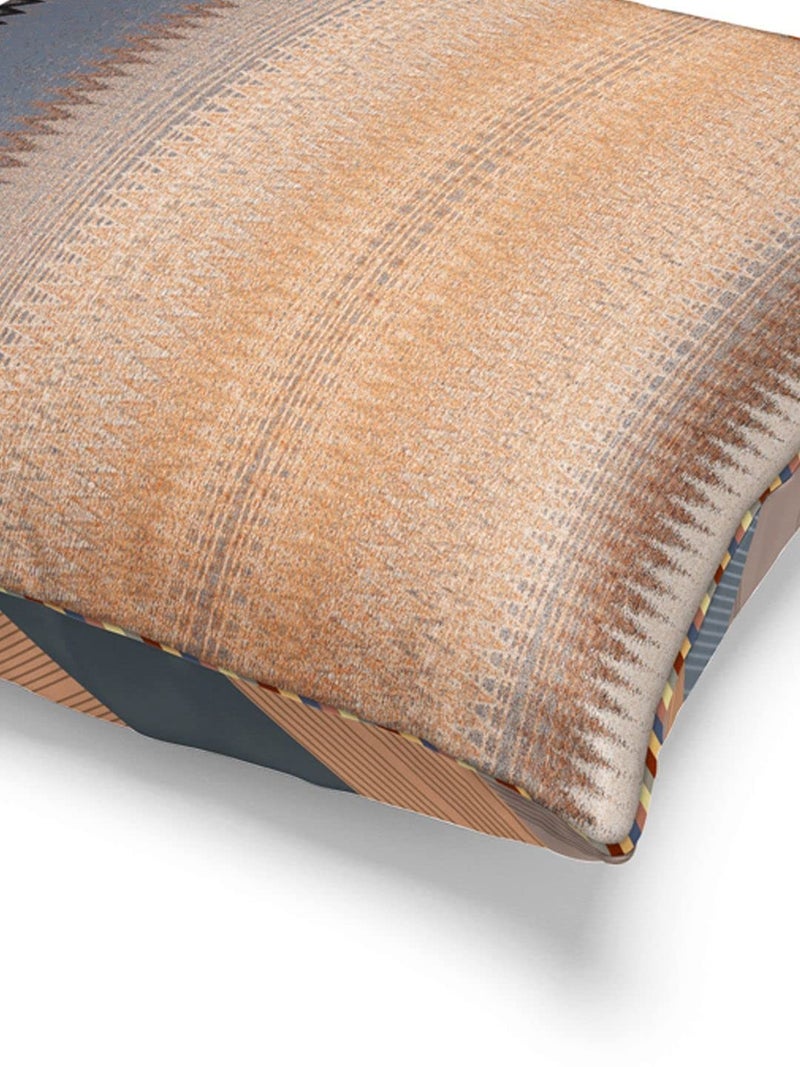 BIANCA Designer Reversible Printed Silk Linen Cushion Covers -2pc 16 X16 Set (Suzane) | with Contrast Front & Back Digital Print | Hidden Zipper Abstract-Geometric-Earthy/Beige - Image 5